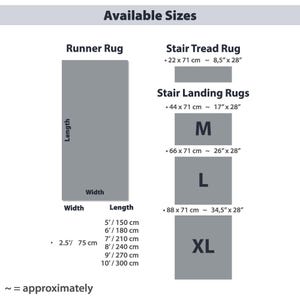 Non Slip Stair Tread Rugs With Matching Landing & Runner Rugs, Low Cut ...