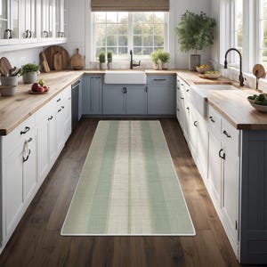 Non-Slip Kitchen Rug, Runner Rug, Laundry Mat, Hallway, Entryway, Low Pile Machine Washable, Pet & Kids Safe, Custom Size Available KR036