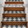Non Slip Stair Tread Rugs with Matching Landing & Runner Rugs, Low Cut Pile, Machine Washable, Custom Size Available, Pet Kids Safe ST523