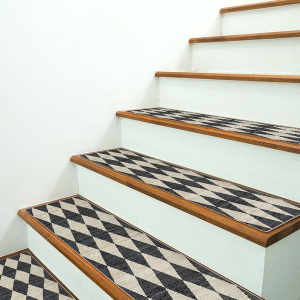 Non Slip Stair Tread Rugs, Stair Carpet Rug, Soft Surface Step Rug, Landing Rug and Variety of Colors Available, Pet and Kids Friendly ST258