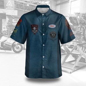 Classic Honda Goldwing Motorcycle Dickies Men's Short Sleeve Workshirt Classic Honda Goldwing Motorcycle Dickies Men's Short Sleeve Workshirt