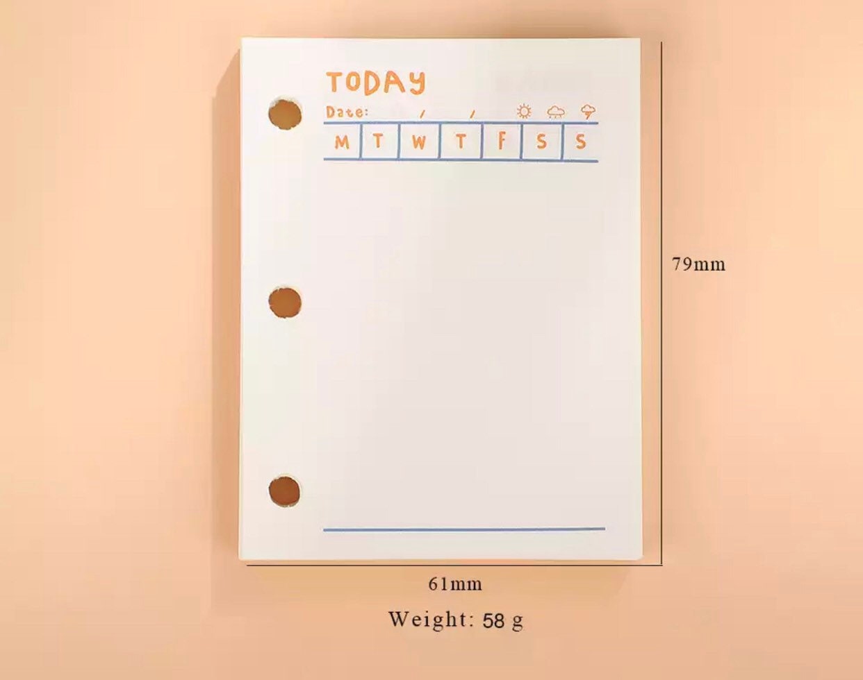 Mini Binder Refill Paper Monthly/weekly/today/wishlist 60 Etsy