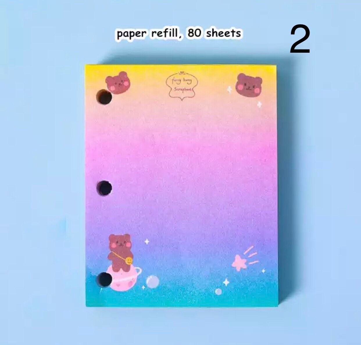 Kawaii Mini Binder Refill Paper 80 Sheets Etsy