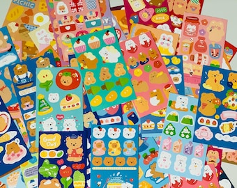 かわいいクマのステッカーシート - 20枚