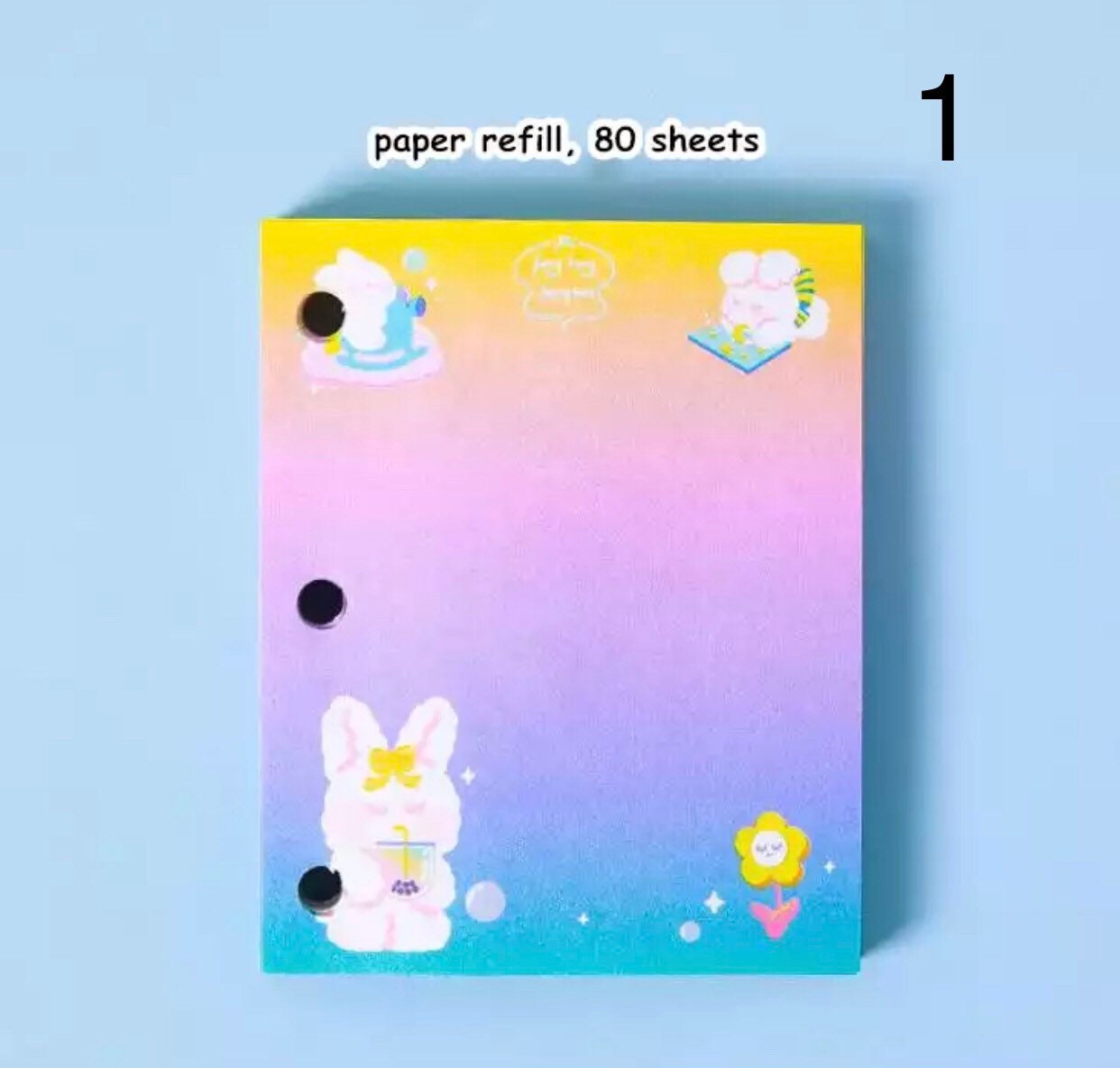 Kawaii Mini Binder Refill Paper 80 Sheets Etsy