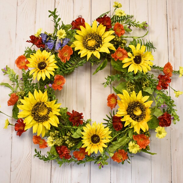 Silk Flower Wreath Etsy