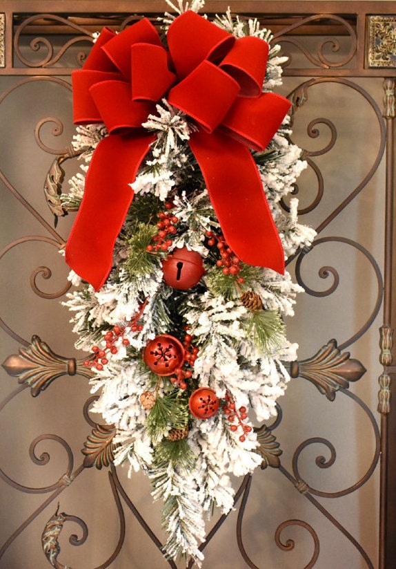 Jingle Bells Pine Swag Wreath, Jingle All the Way, Gold Hanging Bells -  TwoInspireYou