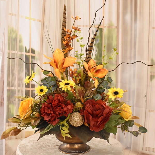 Silk Flower Arrangement Etsy