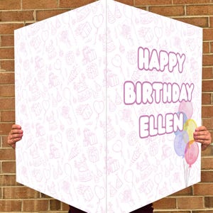 Personalized Jumbo Birthday Card: 33.5&quot; Pink Celebration Sign