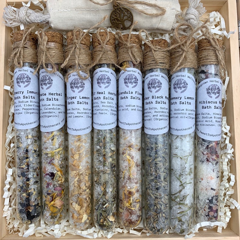 Bath Salt Gift Box Set 100 Natural Handcrafted Salt Soaks Etsy