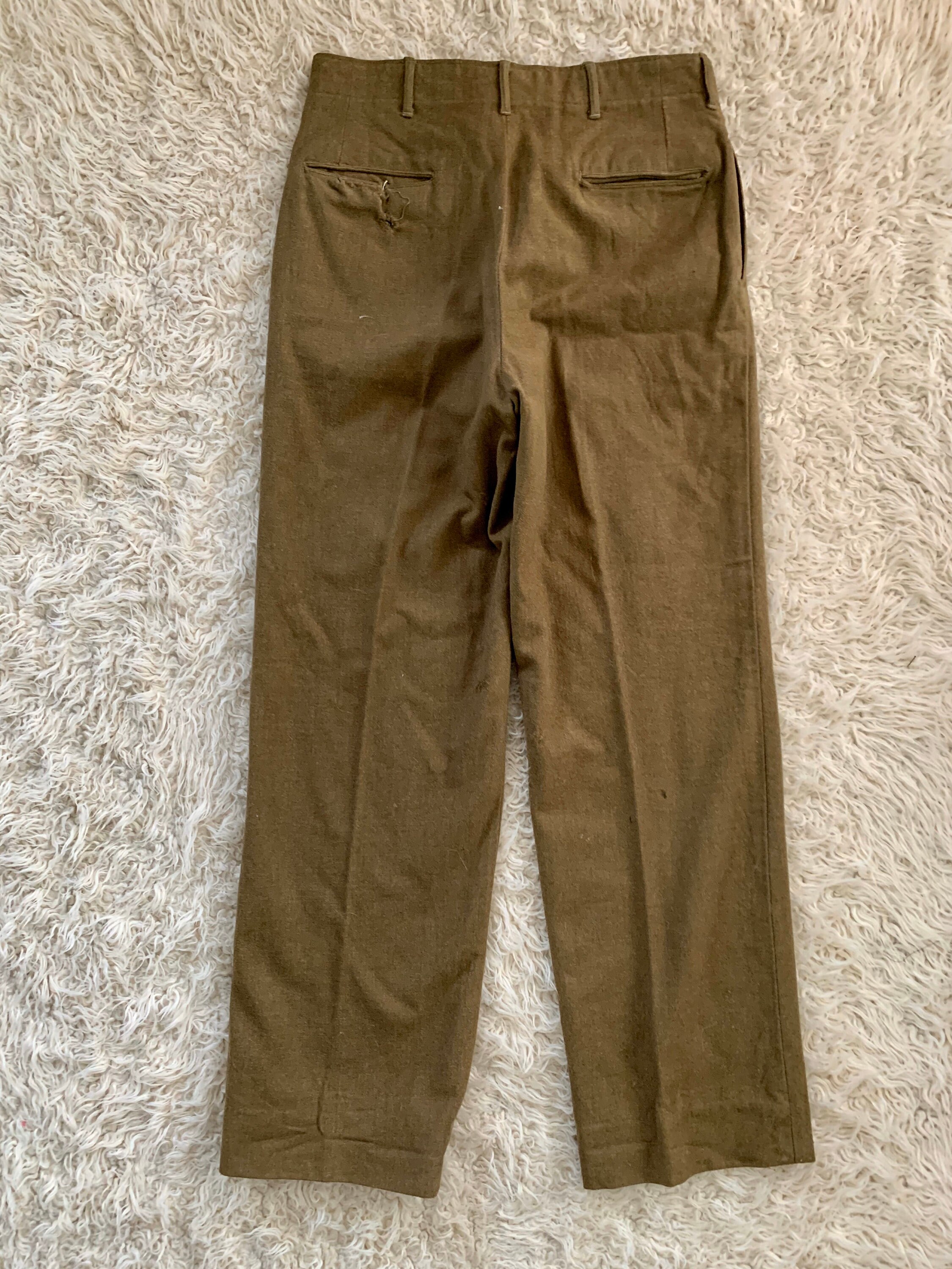 40s Mens 34 x 32 Wool Army Green Pants | Etsy