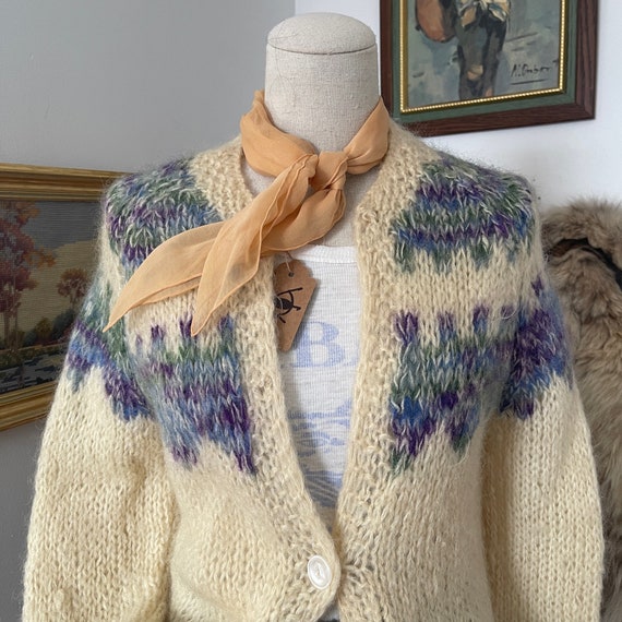 Vintage 70s Italian Mohair Cardigan - image 2