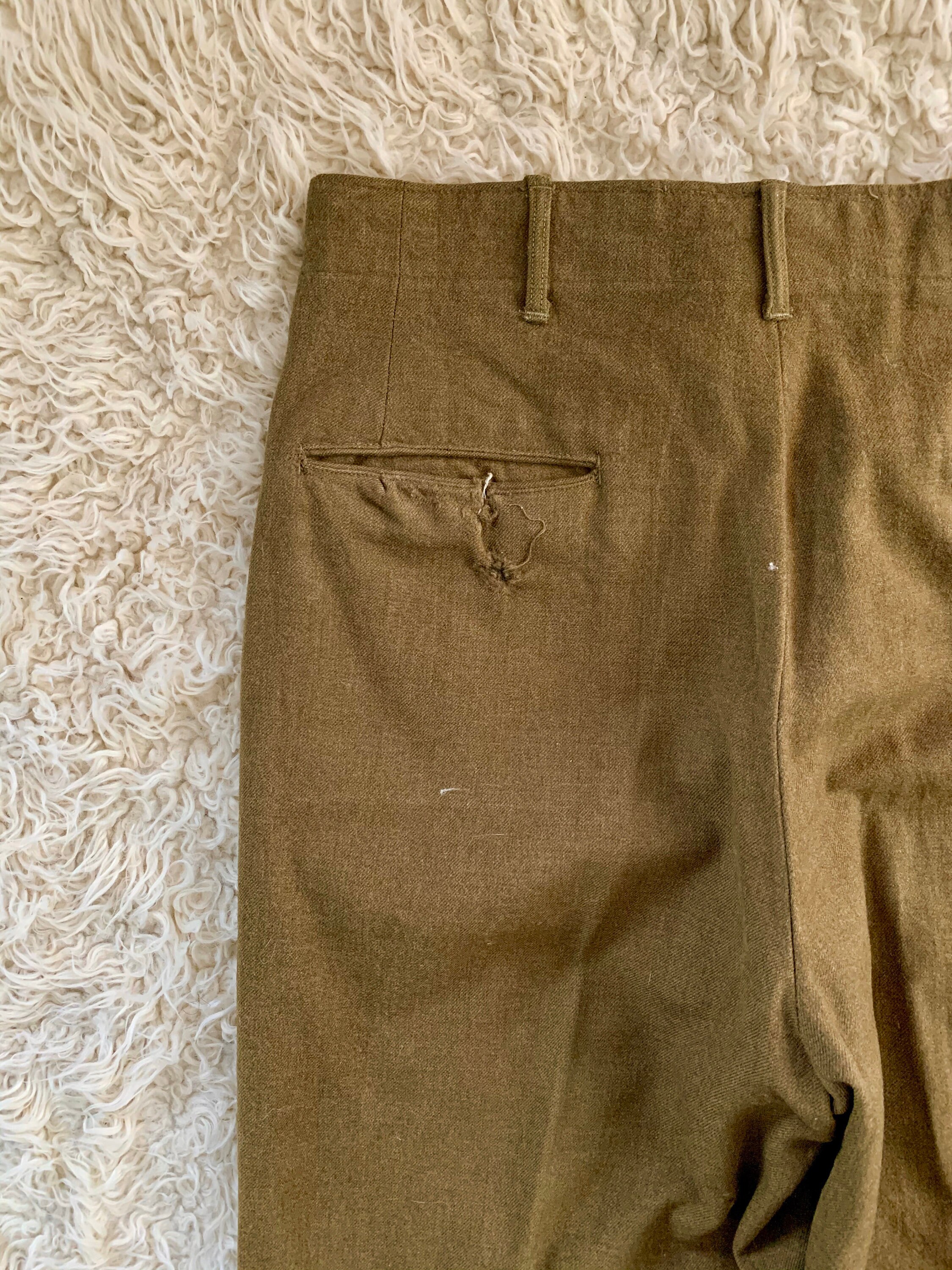 40s Mens 34 x 32 Wool Army Green Pants | Etsy