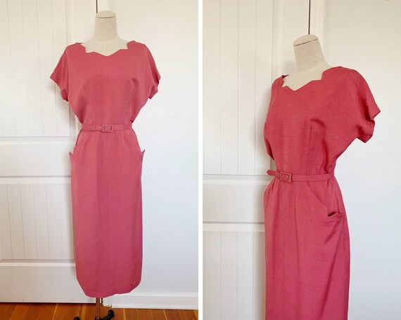 1940s Small Geometric Party Dress