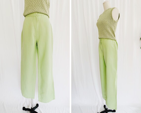 M/L Linen Blend Lime Green Pants