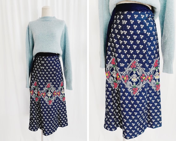 50s XS/S Hand Beaded Wrap Skirt