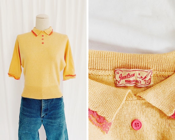Authentic XS 40s/50s Jantzen Peach Sweater