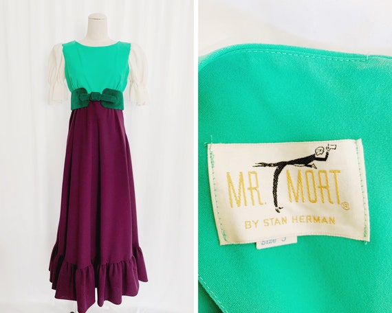 1960s XS Mr. Mort Belted Maxi Dress