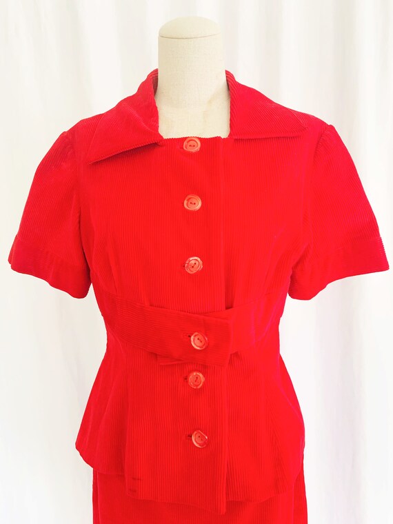 1950’s Small Whale Corduroy Skirt Suit - image 3