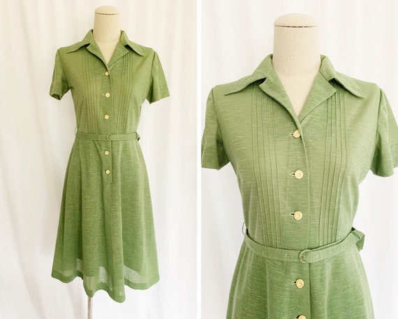 1940s XS Sage Green Day Dress
