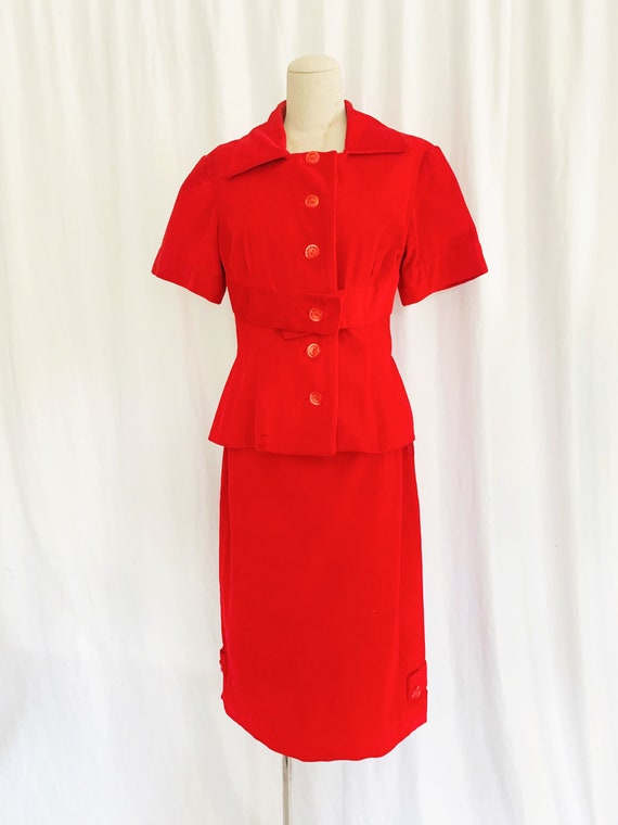 1950’s Small Whale Corduroy Skirt Suit - image 2