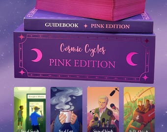 Tarot Des Cycles Cosmiques – 78 Cartes + Sac – Guide PDF – Anglais – Divination – Jeu Mystique – Débutants