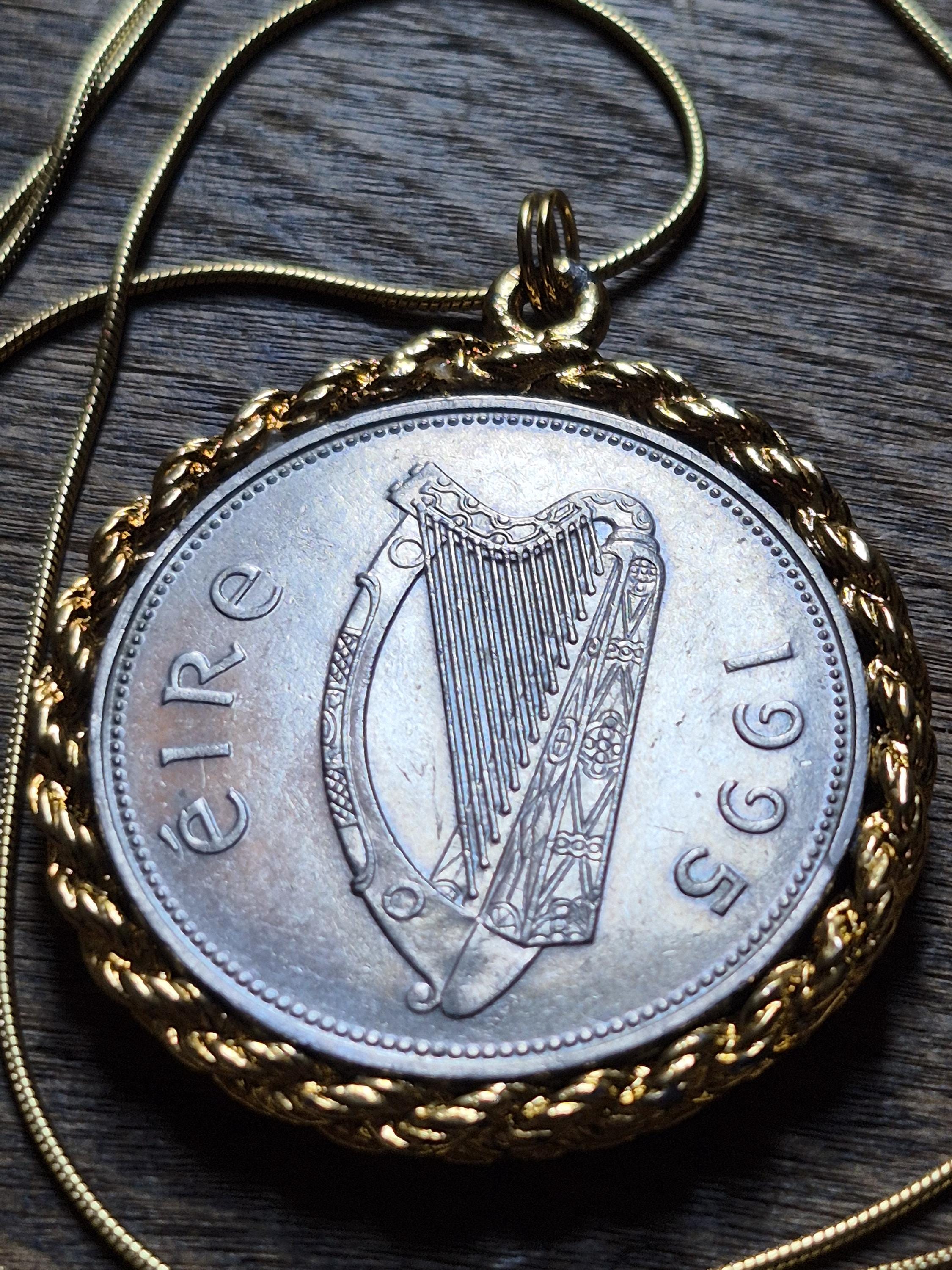 1995 Irish Eire Ireland, Wild Red Reindeer, Punt Coin, Gold Plated ...