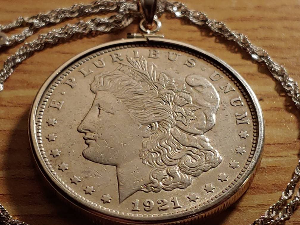 1921 silver dollar necklace discount