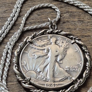 1942 Us Walking Liberty Coin Pendant - Etsy