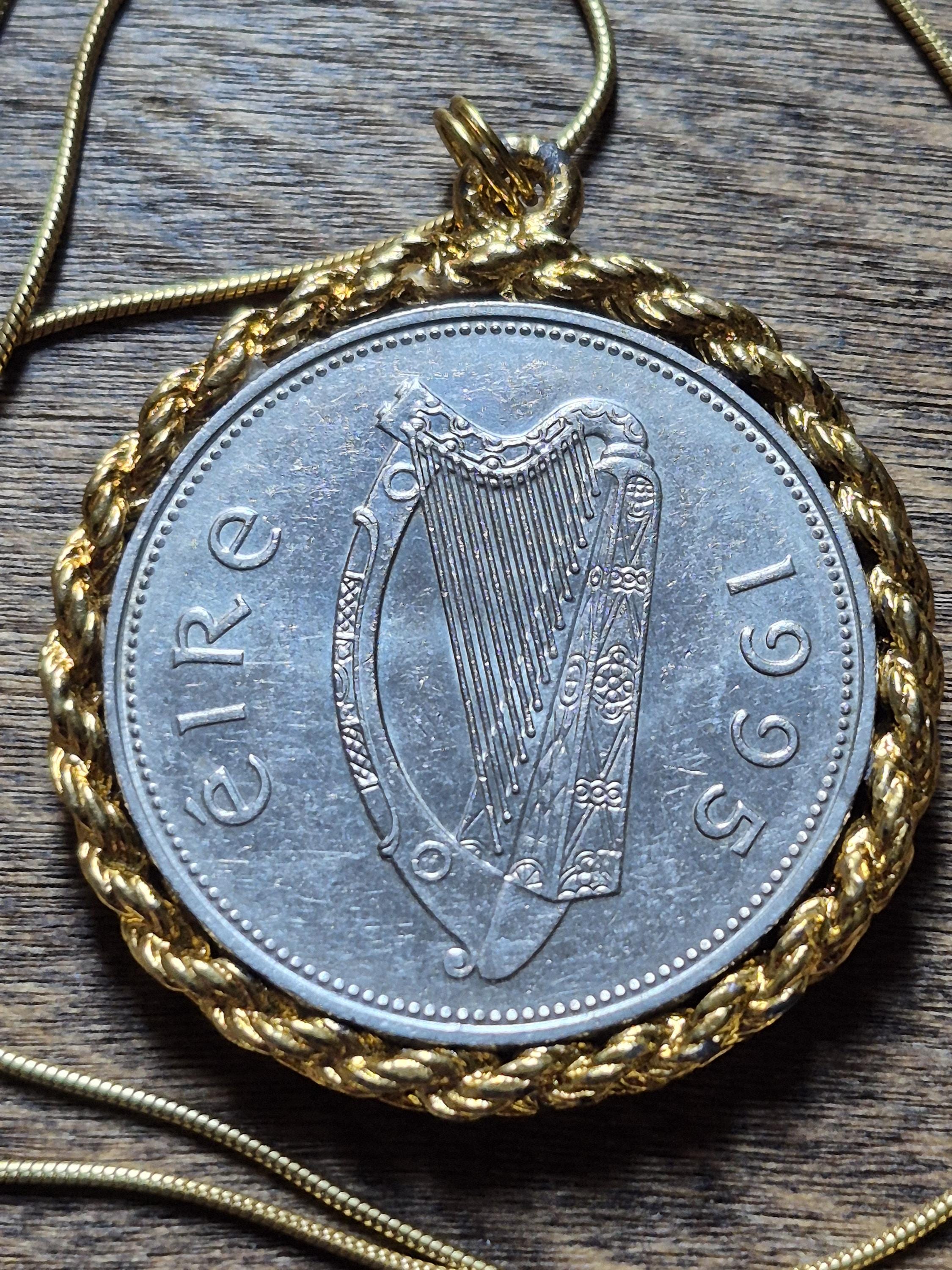 1995 Irish Eire Ireland, Wild Red Reindeer, Punt Coin, Gold Plated ...
