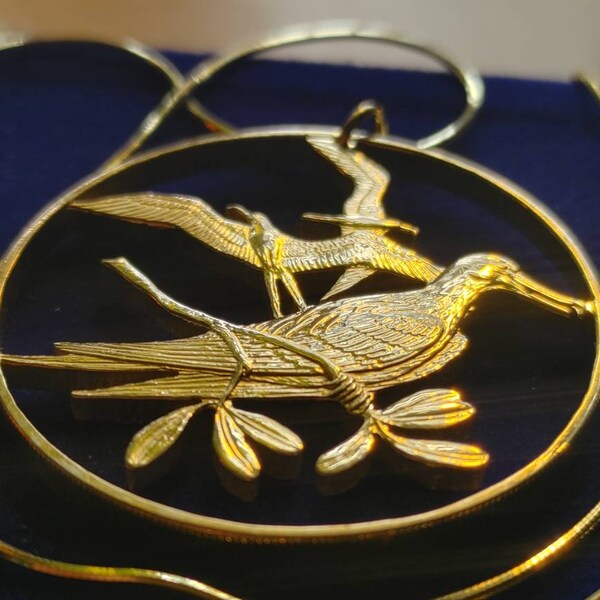 British Virgin Islands - Silver Cut Coin Pendant with Frigate Birds main image 0