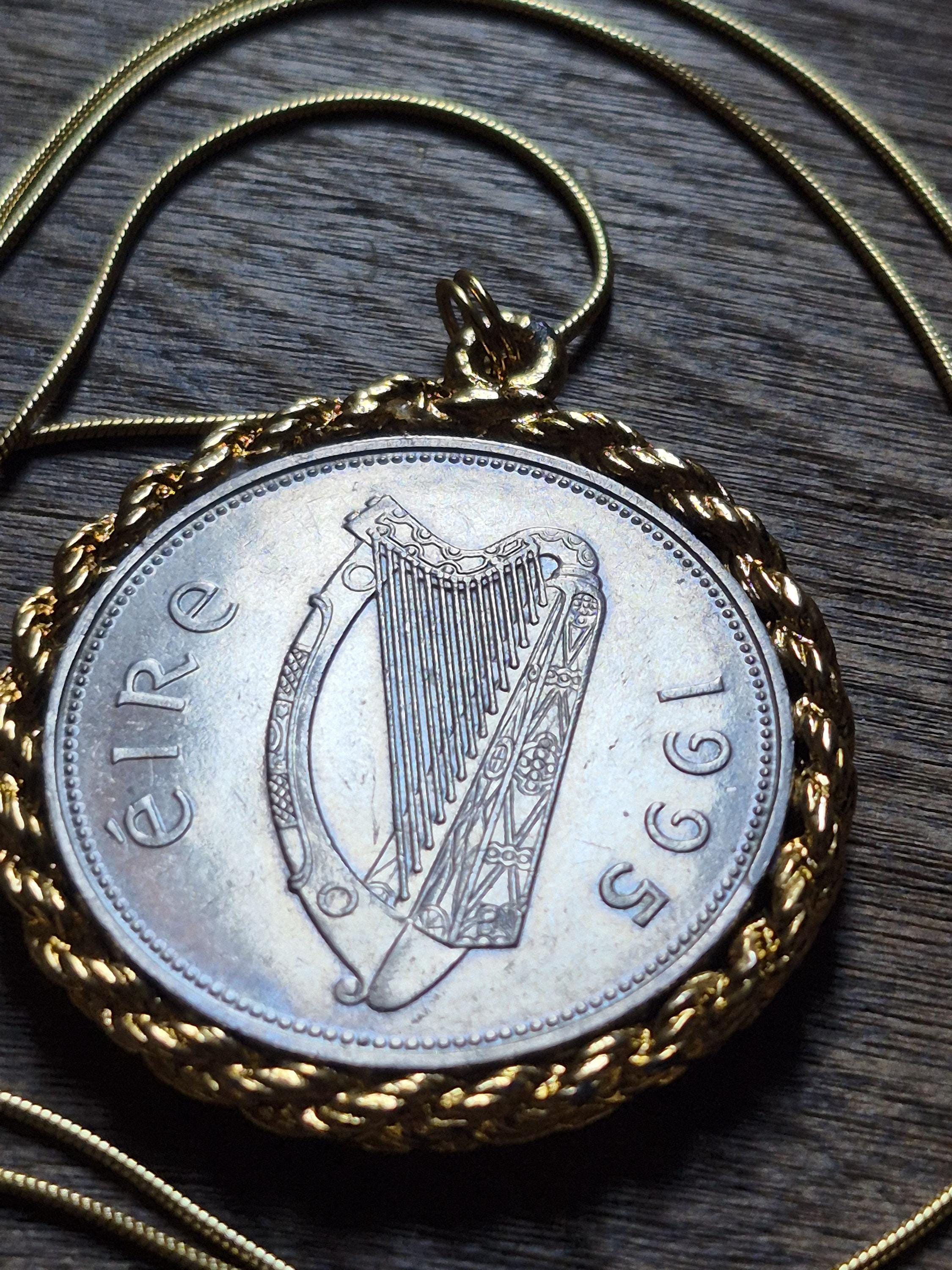 1995 Irish Eire Ireland, Wild Red Reindeer, Punt Coin, Gold Plated ...