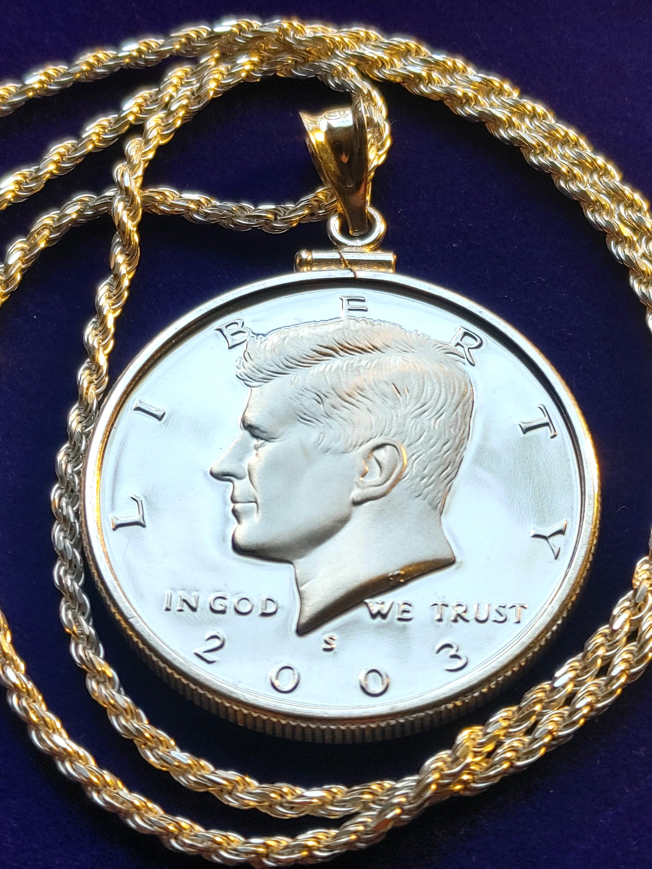 Jfk coin necklace - Etsy 日本 Jfk coin necklace - Etsy 日本