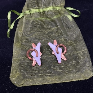 Vintage 1950s Mid-Century Modern Earrings by Matisse - &quot;Harlequin&quot;