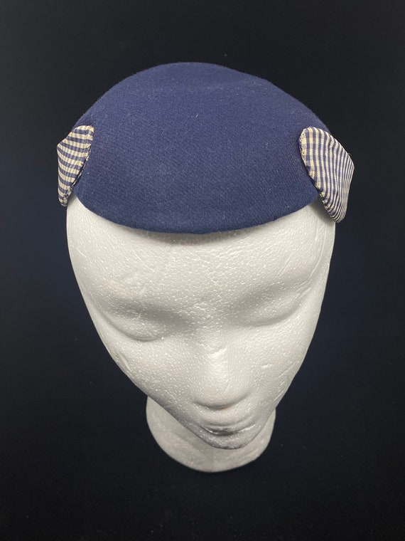 Vintage 1940s-1950s Navy Blue Woman's Hat - image 3