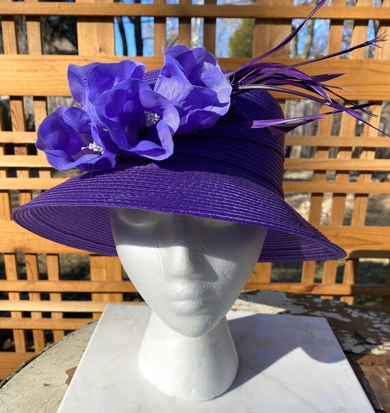 Circa 1990s 2000s Ladies Purple Spring summer Hat Etsy