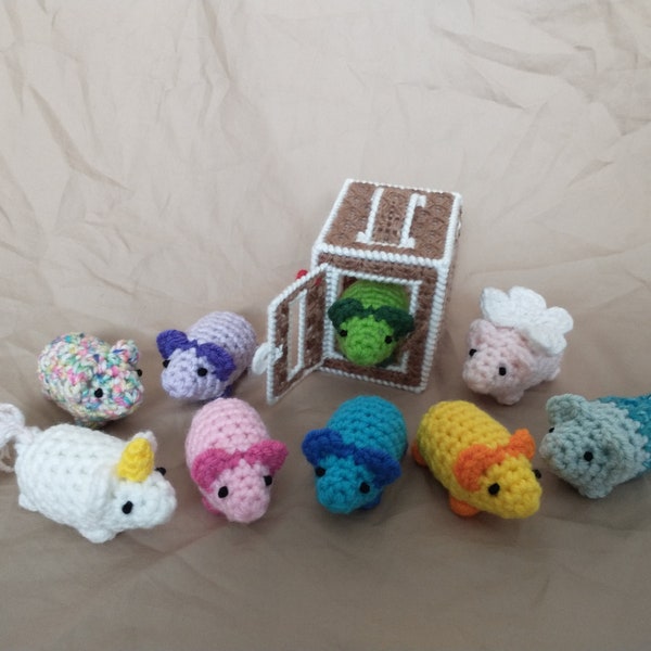 Fantasy Tiny Hamsters, Crochet Hamsters, Toys, Stuffed Animals, Plushies, Amigurumi