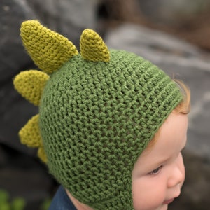 Dinosaur Hat - Dinosaur Bonnet - Dinosaur Costume - Baby Knit Hat - Baby Beanie - Baby Dinosaur Hat