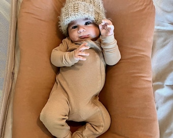 Dreamy Creamy Knit Baby Beanie - Handmade Bonnet