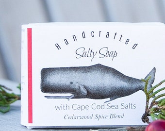 Sea salt and charcoal handmade soap, cedarwood blend
