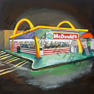 OG McDonald&#39;s Painting Gouache Square Painting