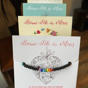 Carte bijoux souhait Fête des mères, bracelet, cadeau, 3 modèles