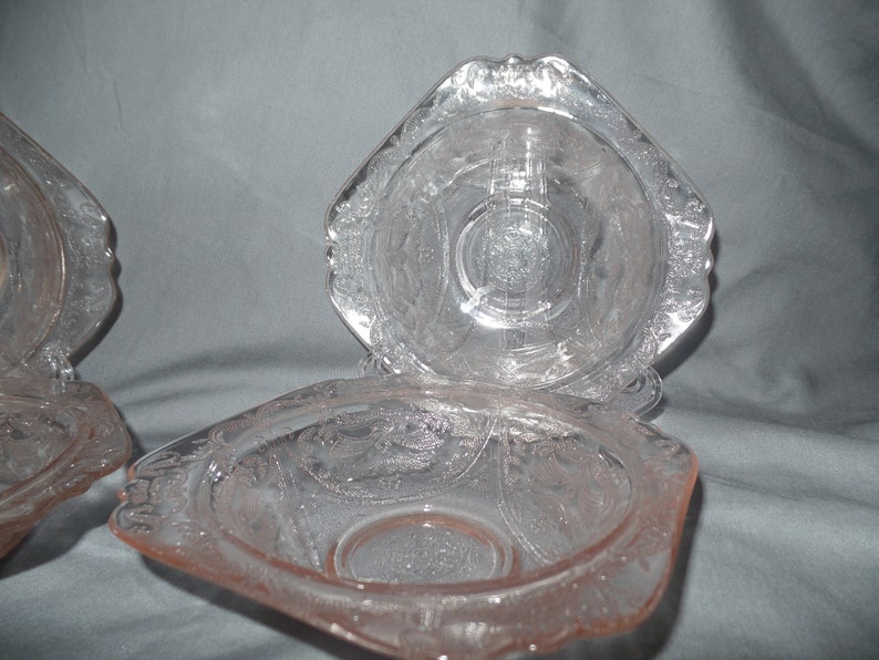 Set of 4 Indiana Glass Pink Depression Glass SoupSaladCereal Bowls in the New Madrid Pattern
