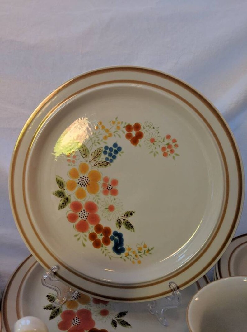Sweet Flowers Collections 305 Stoneware Dinnerware 12 Place Etsy