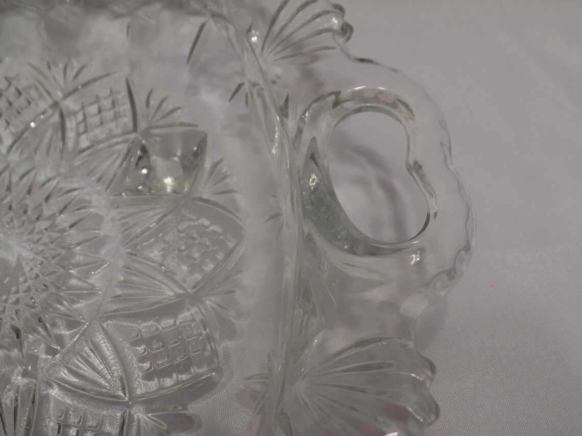 Pasari Indonesia Glass Footed Serving Dish in Excellent Etsy