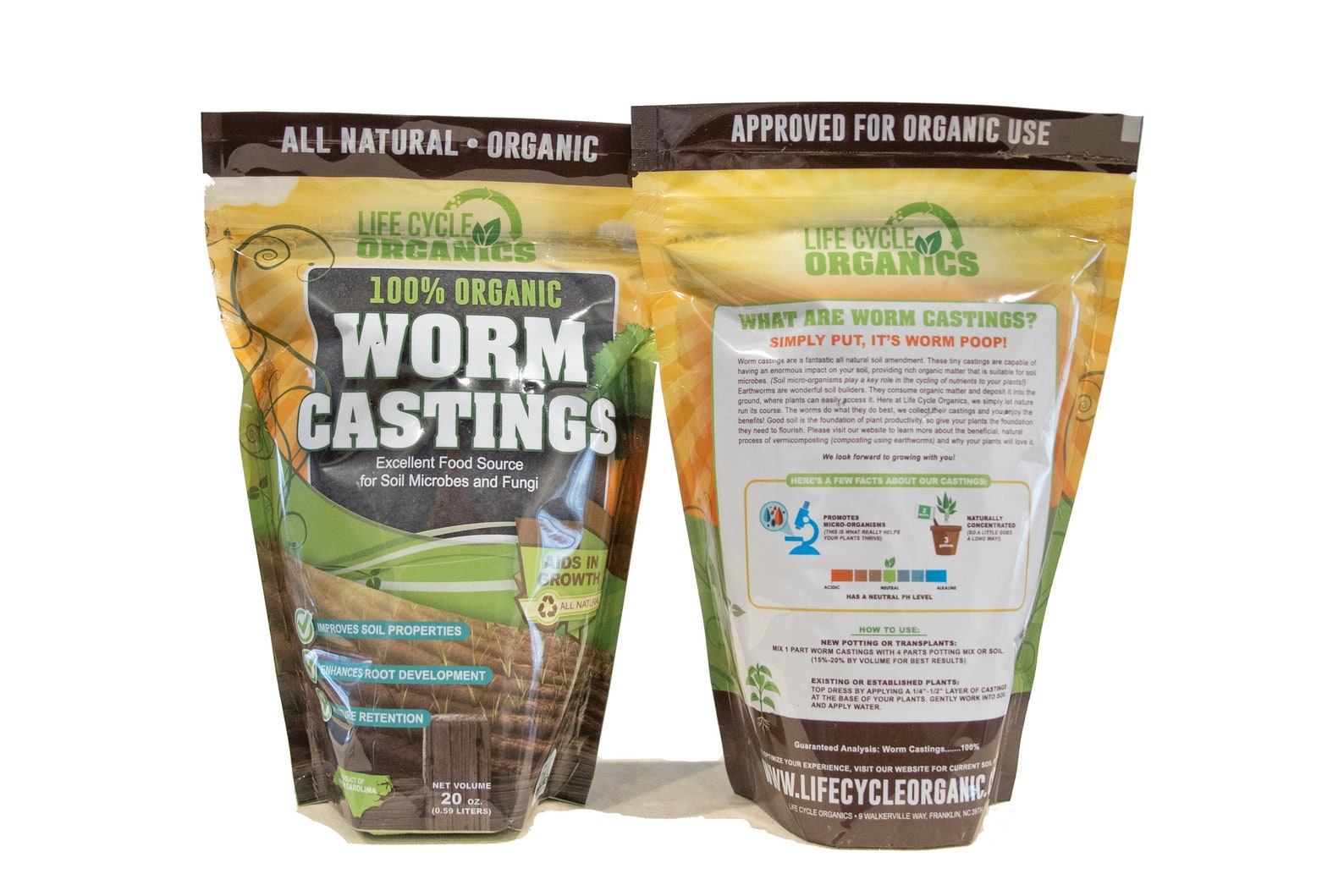 Organic Worm Castings 20 Oz Bag Etsy