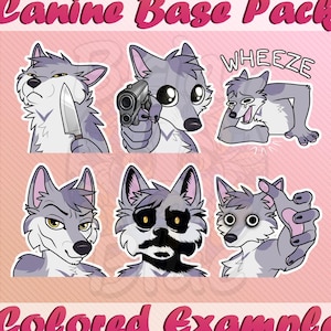Pälskling Meme-klistermärke BASPAKET 2 för vargar, rävar, hundar och andra hunddjur! (.PSD-filer)