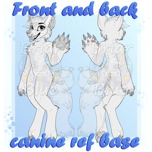 Pelzige Anthro Vorder- und Rückseite als Referenz für Wölfe, Füchse, Hunde und andere Hunde!