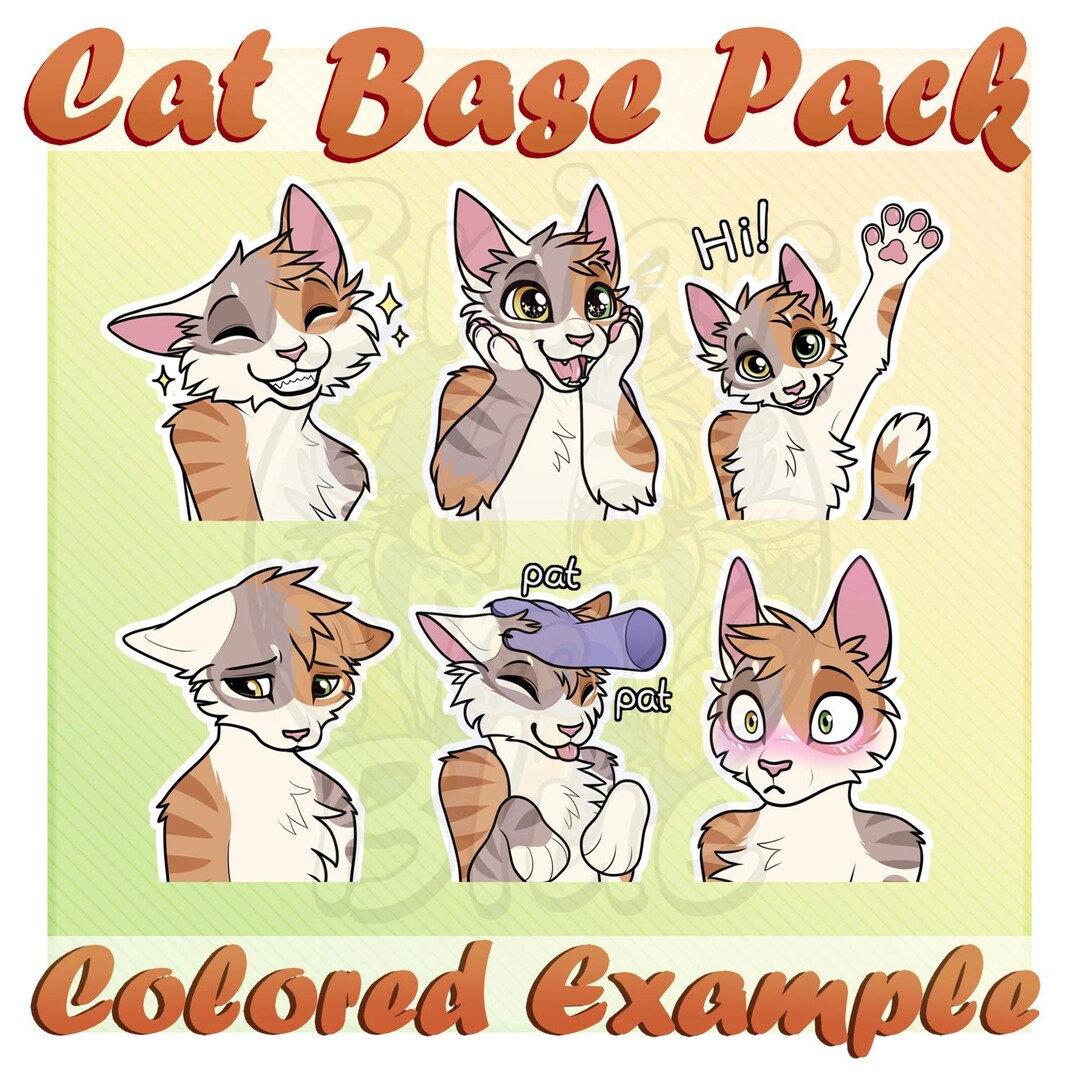 Furry Sticker BASE PACK 1 for Cats, Kittens, and Other Felines! (.PSD ...