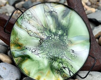 Evergreen Reflections Collection - Hand painted Tray with Handles